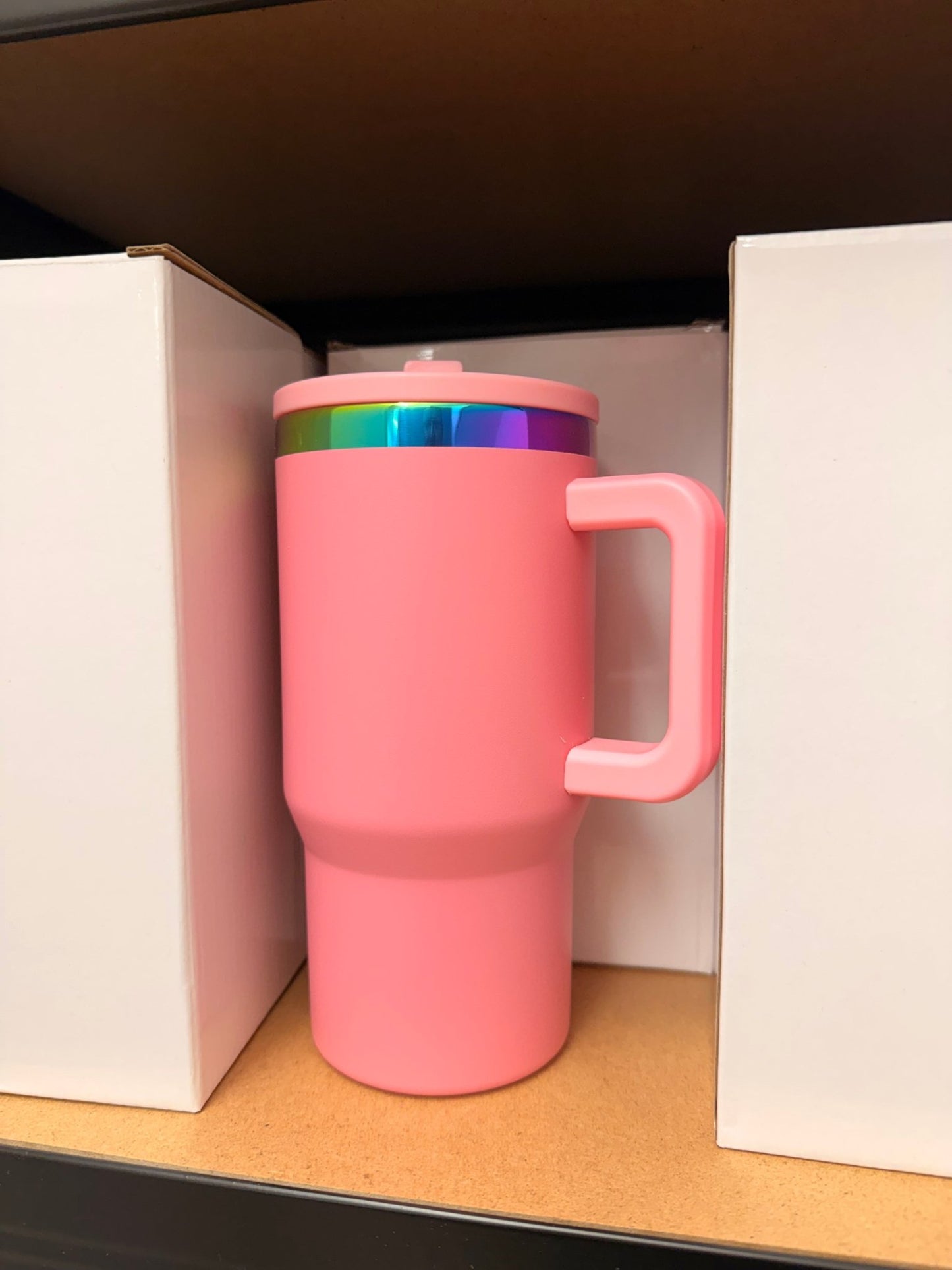 Kids 20oz Iridescent/Rainbow Tumblers with Flip Straw and side handle – custom engraved gift by Kiwi Creations