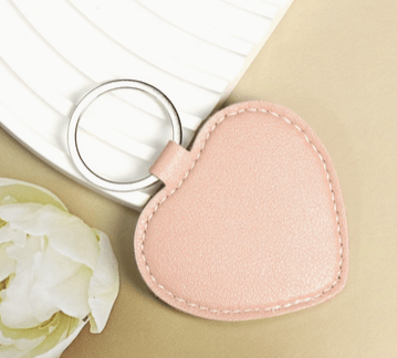 Key Ring (Heart - Custom Engraved Leather) – custom engraved gift by Kiwi Creations