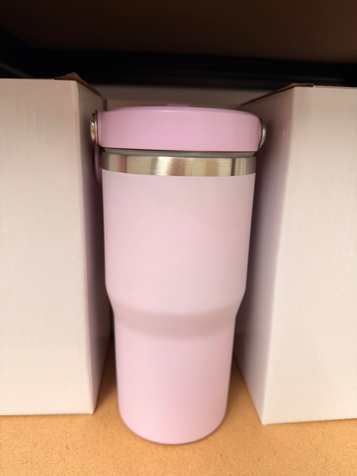 20oz Stainless Steel Tumbler (Flip straw with handle on top) – custom engraved gift by Kiwi Creations