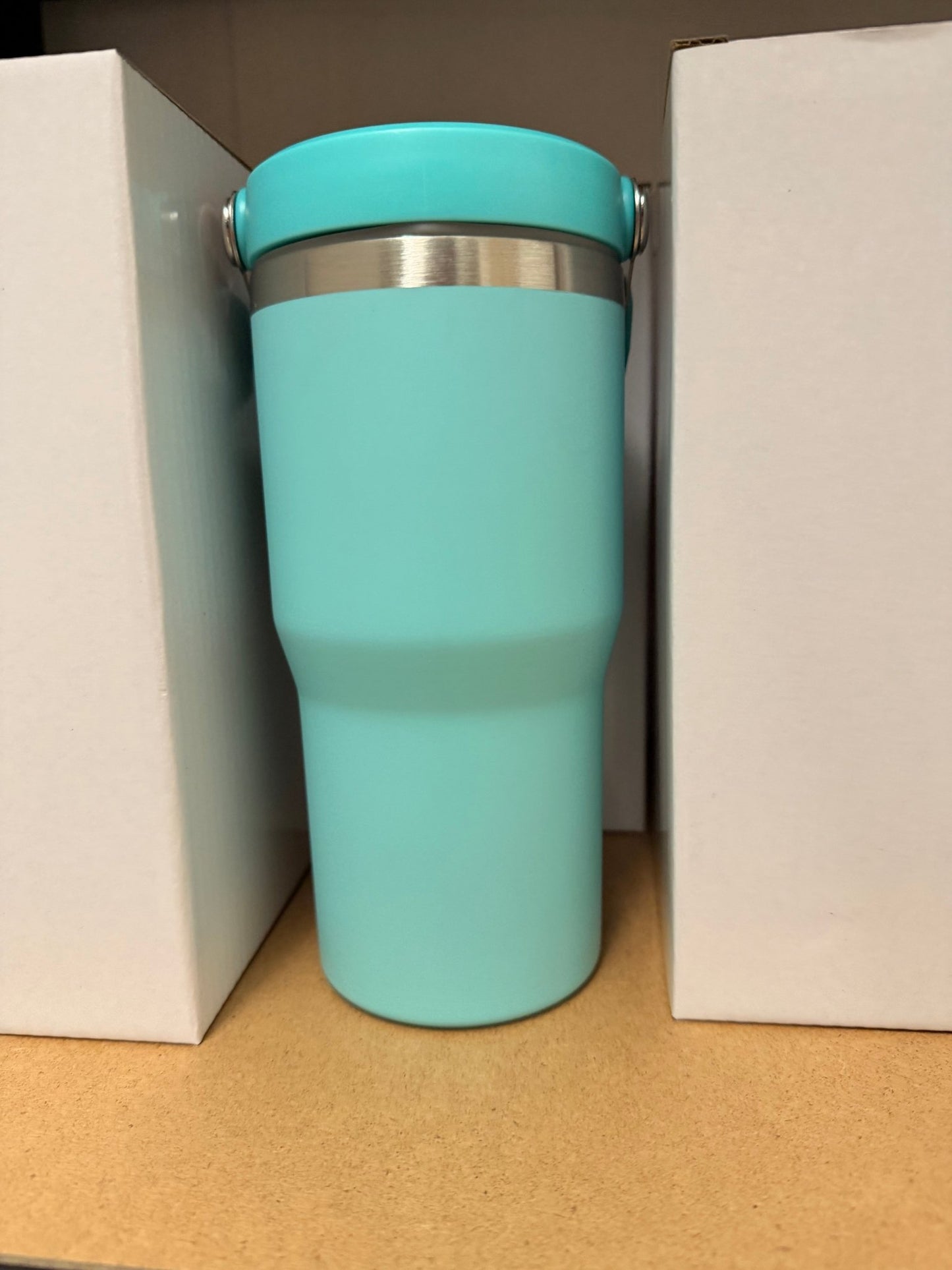 20oz Stainless Steel Tumbler (Flip straw with handle on top) – custom engraved gift by Kiwi Creations