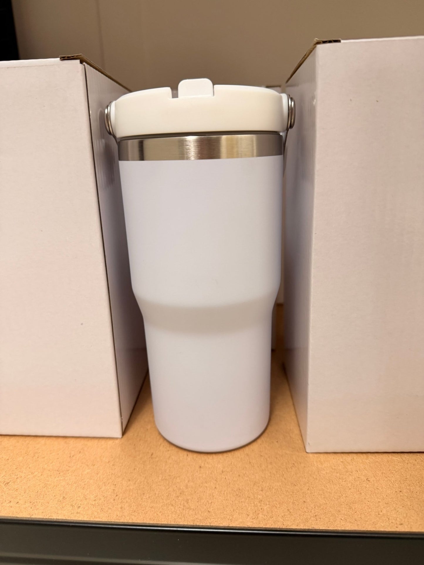 20oz Stainless Steel Tumbler (Flip straw with handle on top) – custom engraved gift by Kiwi Creations