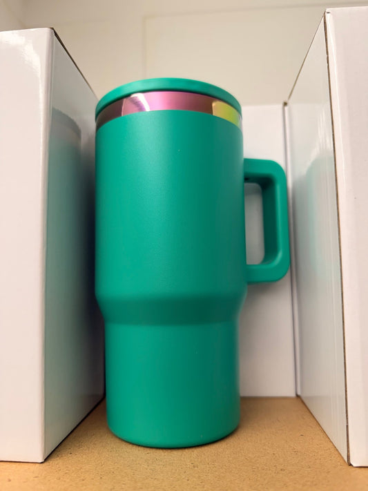 Kids 20oz Iridescent/Rainbow Tumblers with Flip Straw and side handle – custom engraved gift by Kiwi Creations