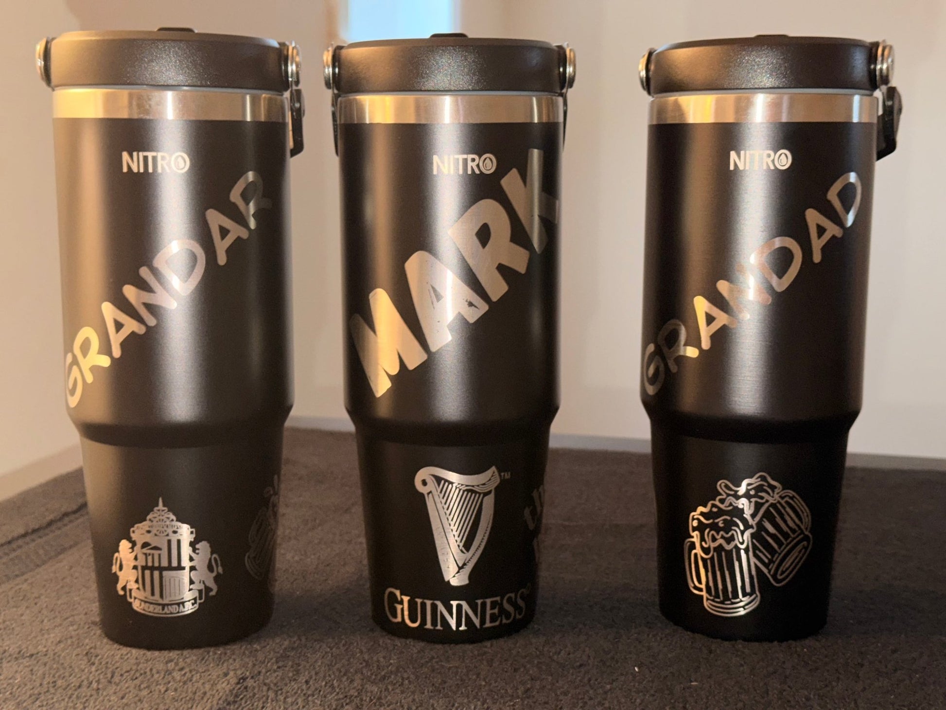 30oz (900ml) Nitro Stainless Steel Tumbler (Flip straw with handle on top) – custom engraved gift by Kiwi Creations