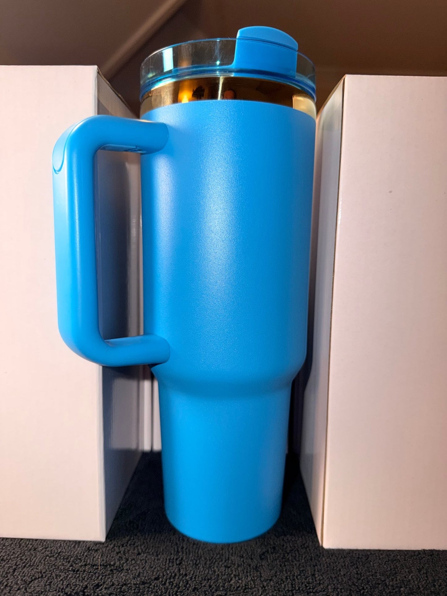 40oz (1200ml) Gold Stainless (Removable straw with side handle) – custom engraved gift by Kiwi Creations