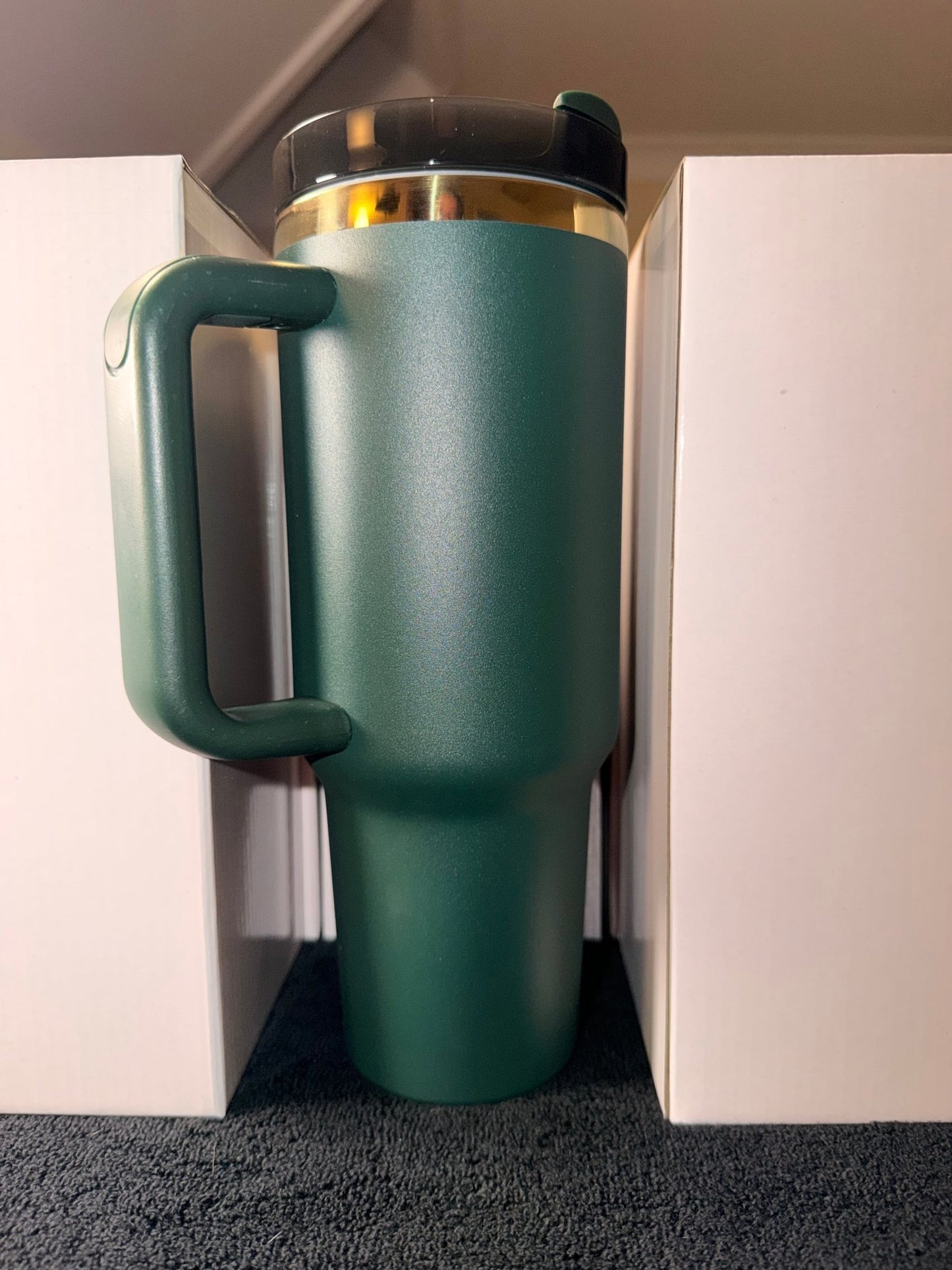 40oz (1200ml) Gold Stainless (Removable straw with side handle) – custom engraved gift by Kiwi Creations