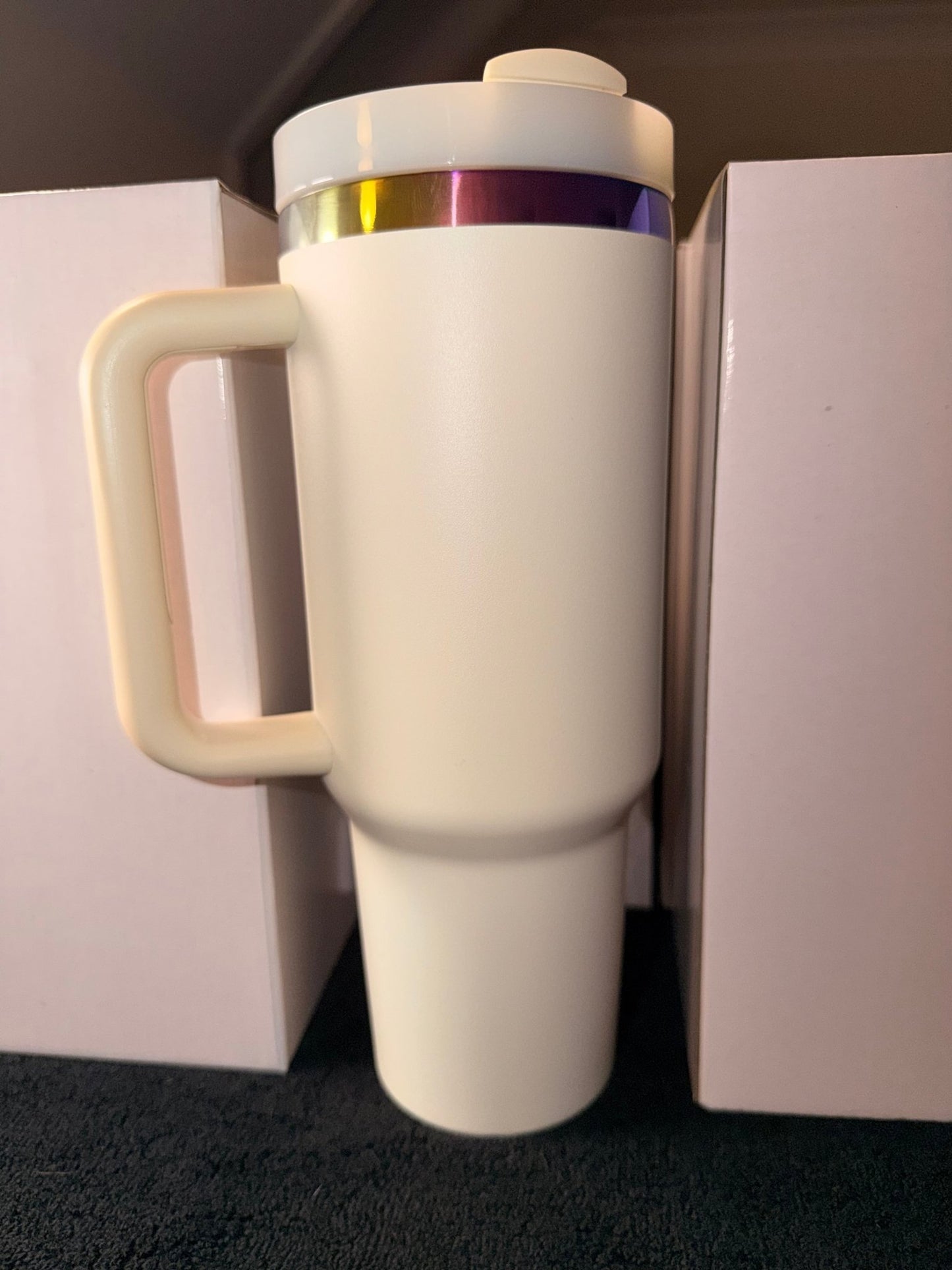 40oz (1200ml) Iridescent (Removable straw with side handle) – custom engraved gift by Kiwi Creations
