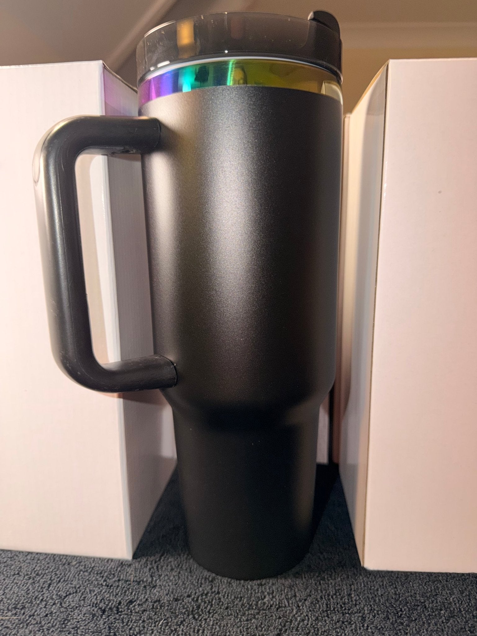 40oz (1200ml) Iridescent (Removable straw with side handle) – custom engraved gift by Kiwi Creations