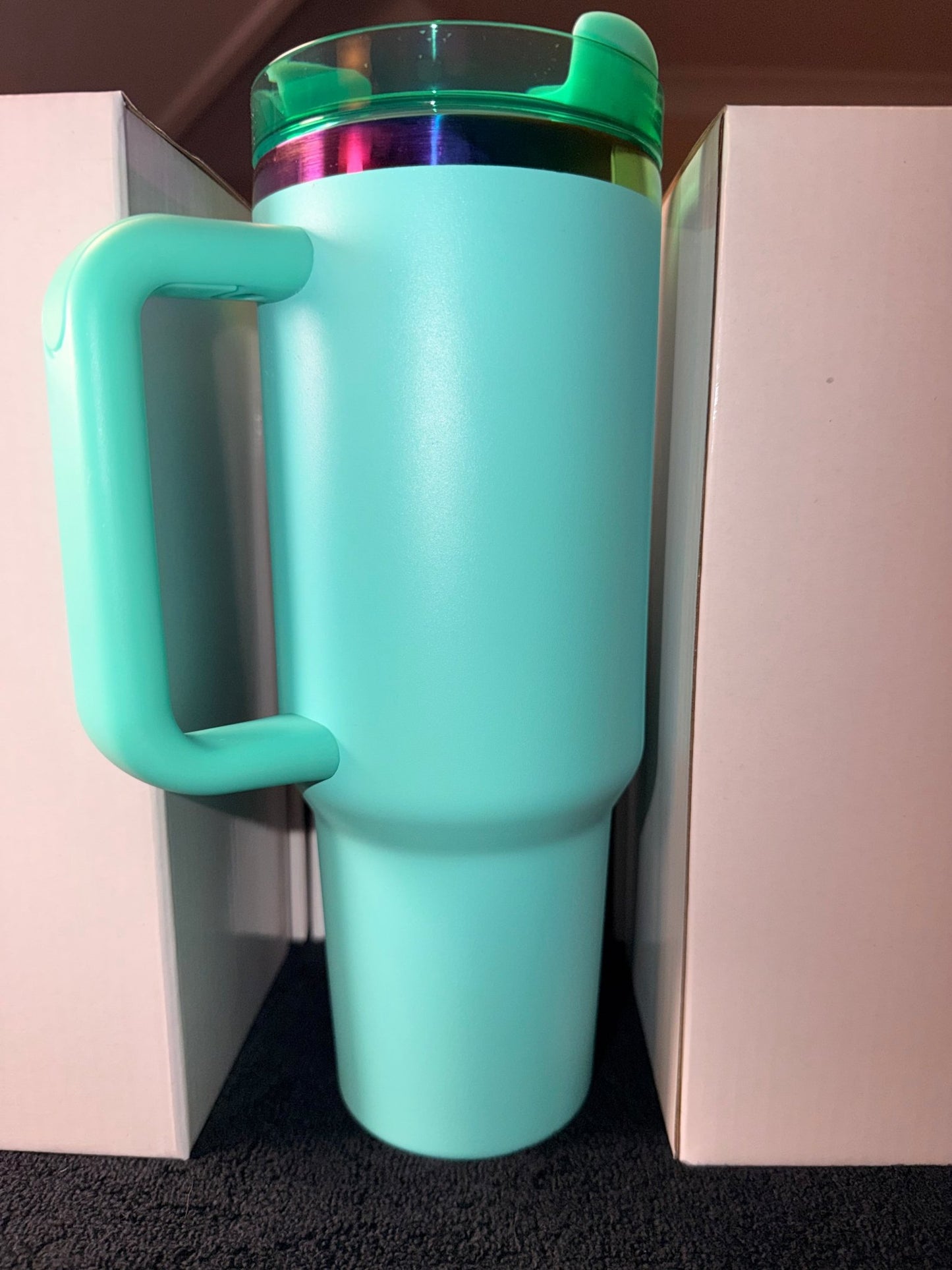 40oz (1200ml) Iridescent (Removable straw with side handle) – custom engraved gift by Kiwi Creations
