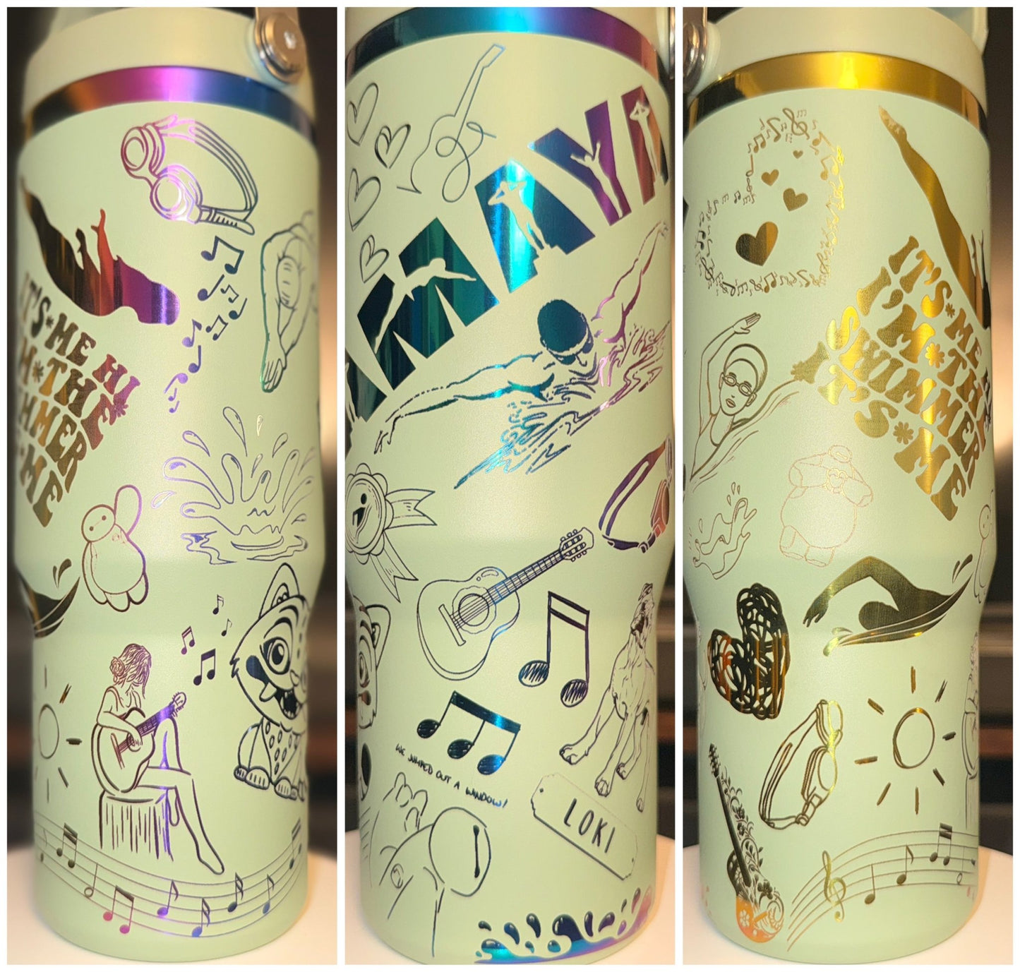 40oz Iridescent/Rainbow Tumblers – custom engraved gift by Kiwi Creations