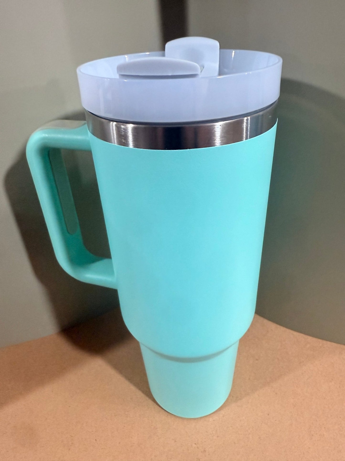 40oz (1200ml) Stainless Steel (Removable straw with side handle) Core – custom engraved gift by Kiwi Creations