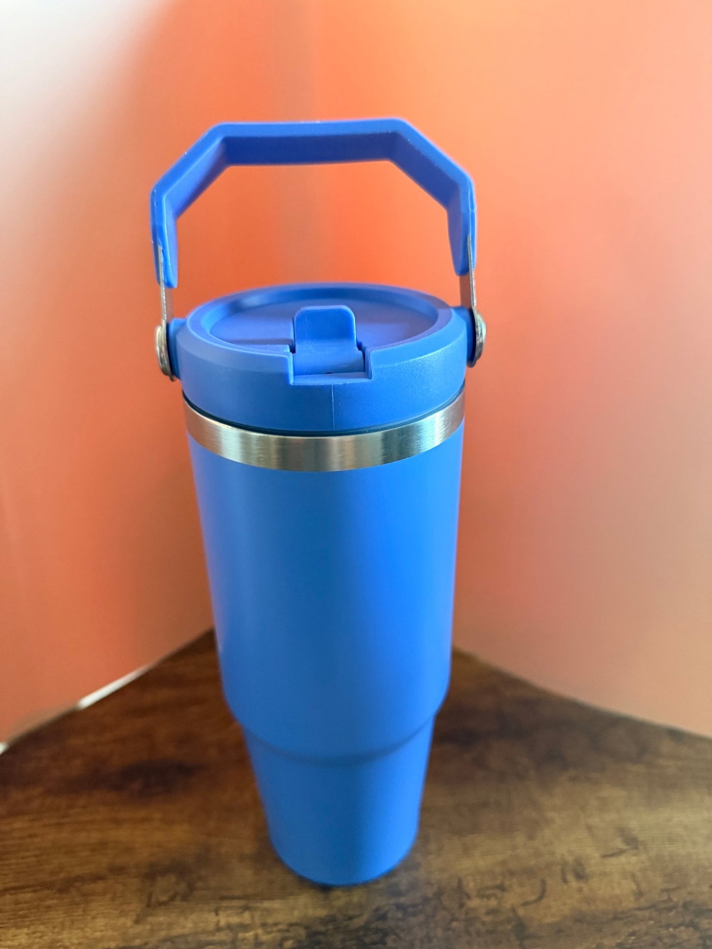 30oz (900ml) Nitro Stainless Steel Tumbler (Flip straw with handle on top) – custom engraved gift by Kiwi Creations