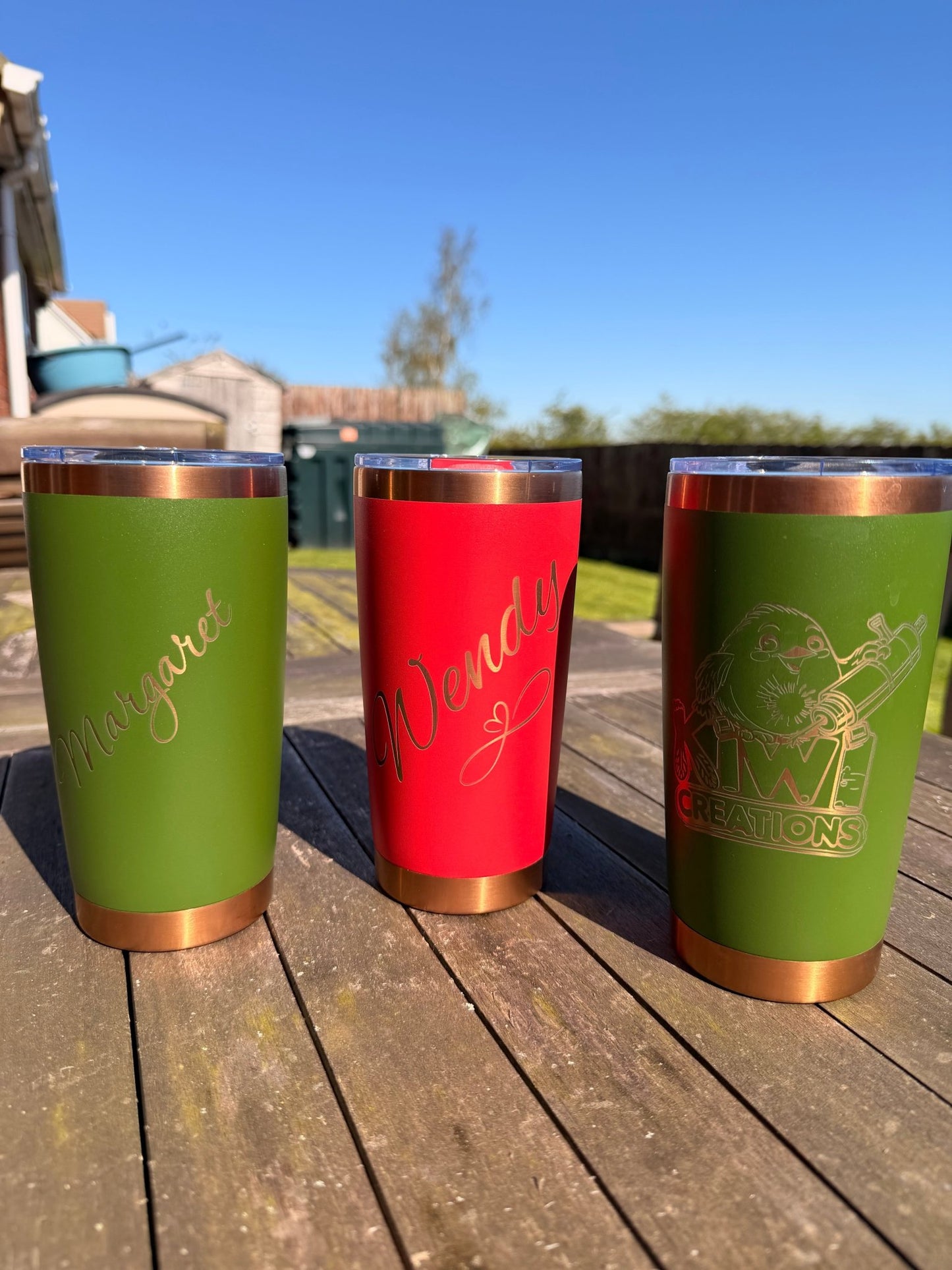 20oz Gold Coffee Tumbler (Magnetic Lid) – custom engraved gift by Kiwi Creations