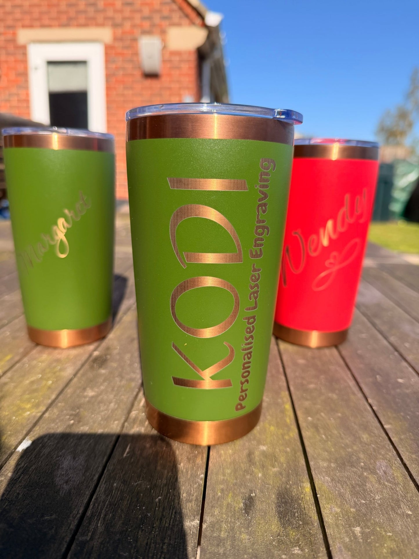 20oz Gold Coffee Tumbler (Magnetic Lid) – custom engraved gift by Kiwi Creations