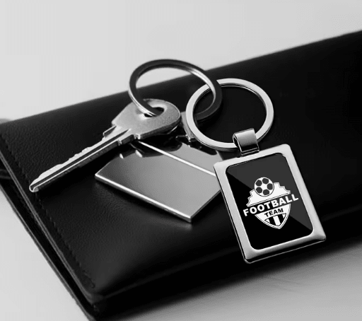 Key Ring (SS Rectangle Insert) - Black – custom engraved gift by Kiwi Creations
