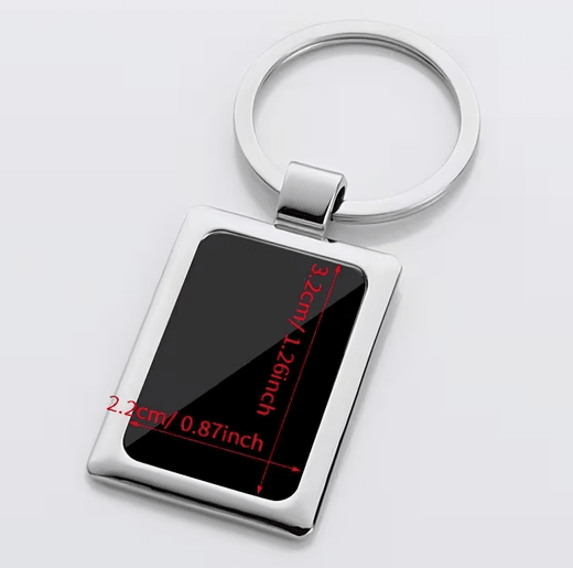 Key Ring (SS Rectangle Insert) - Black – custom engraved gift by Kiwi Creations