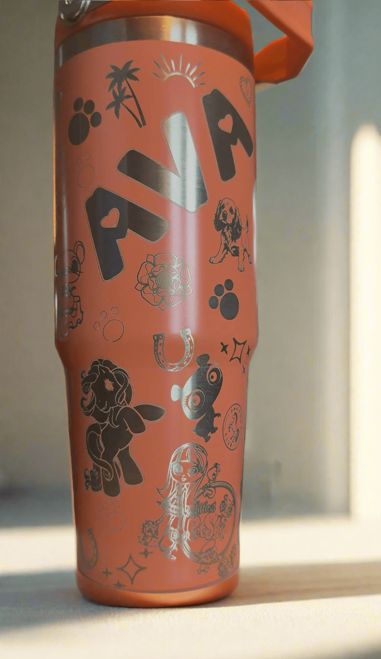 28oz Personalised Laser Engraved Tumbler – custom engraved gift by Kiwi Creations