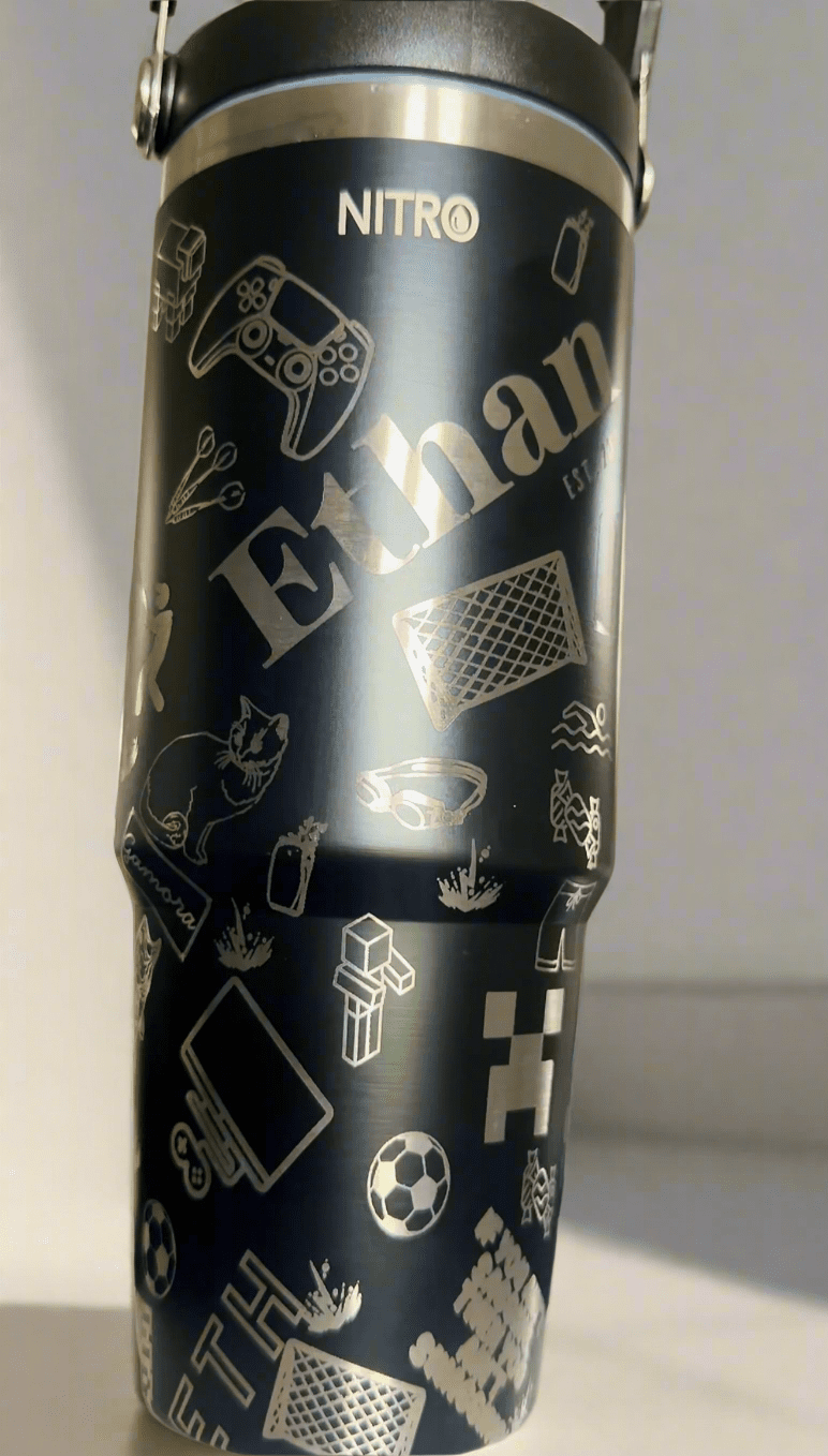 28oz Personalised Laser Engraved Tumbler – custom engraved gift by Kiwi Creations