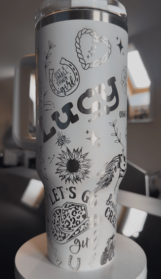 40oz Personalised Laser Engraved Tumblers – custom engraved gift by Kiwi Creations